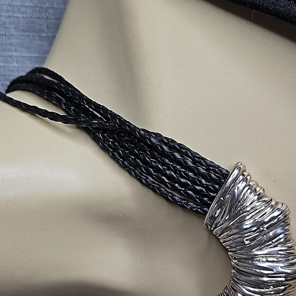 ISREAL  MODERNIST ROPE STERLING NECKLACE - Picture 3 of 8